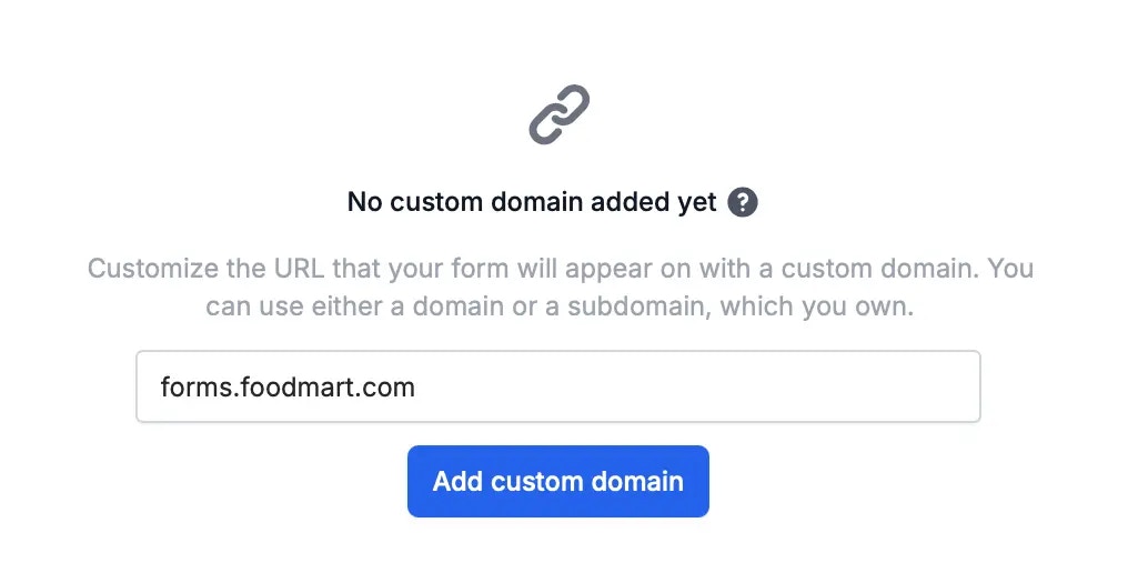 Screenshot of the Share tab of a form