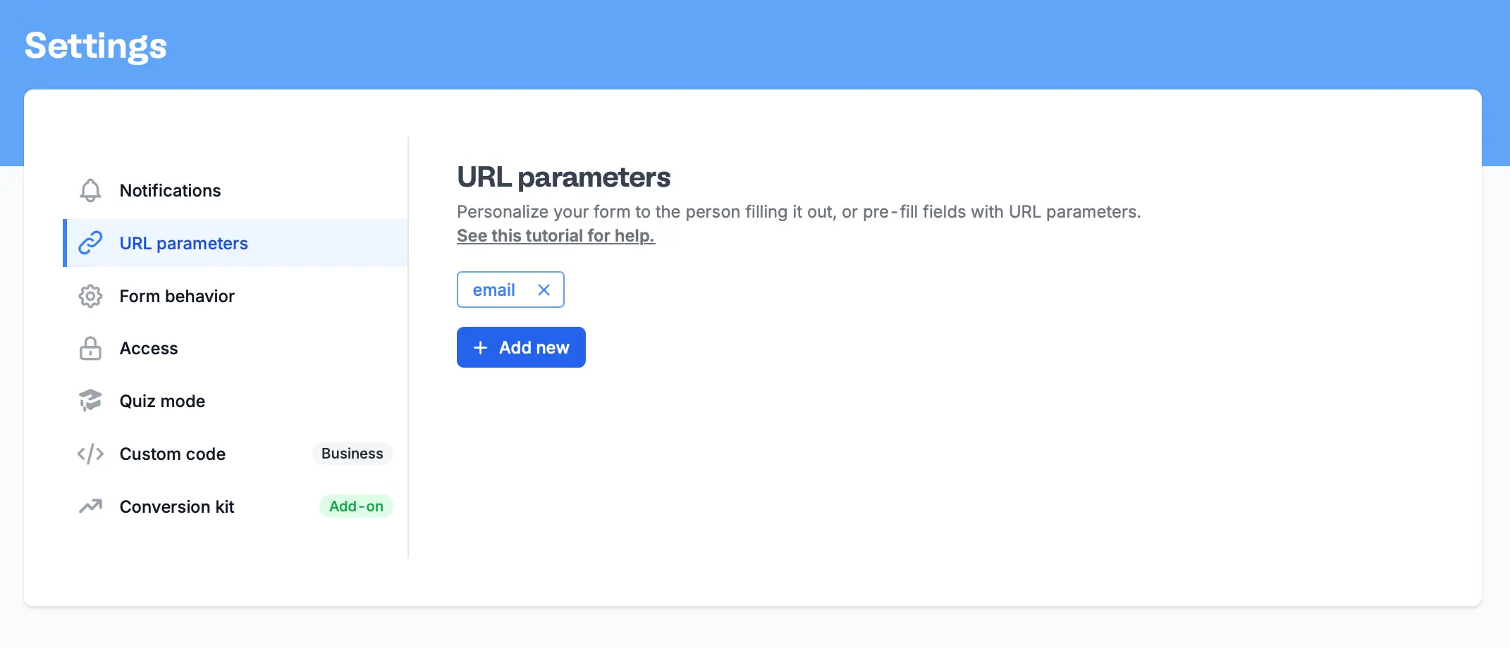 Screenshot of the Form designer tab of a form