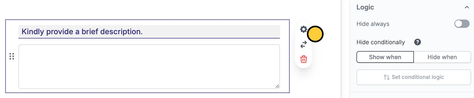 Screenshot of the Form designer tab of a form