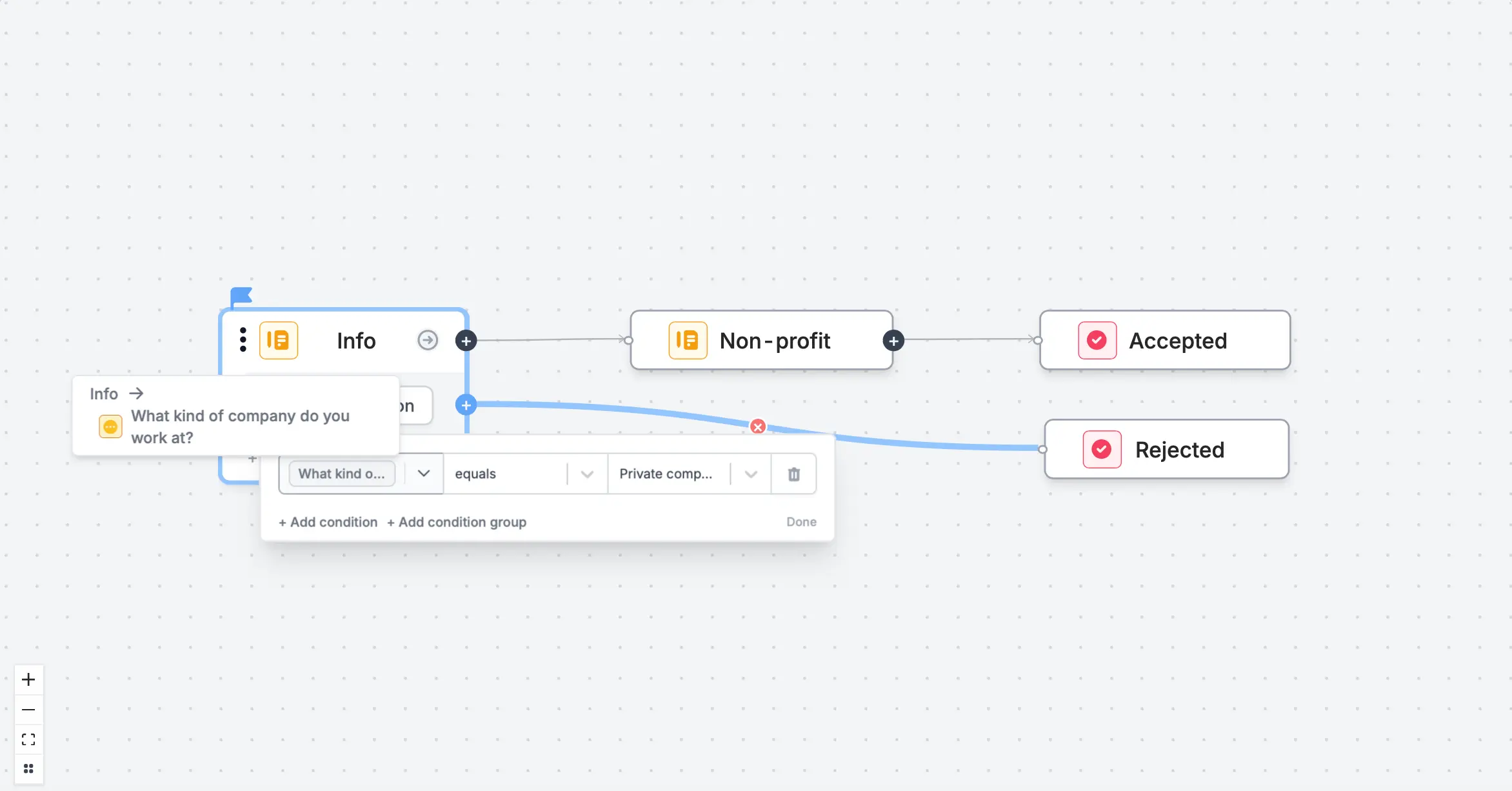 Screenshot of the Logic tab of a form