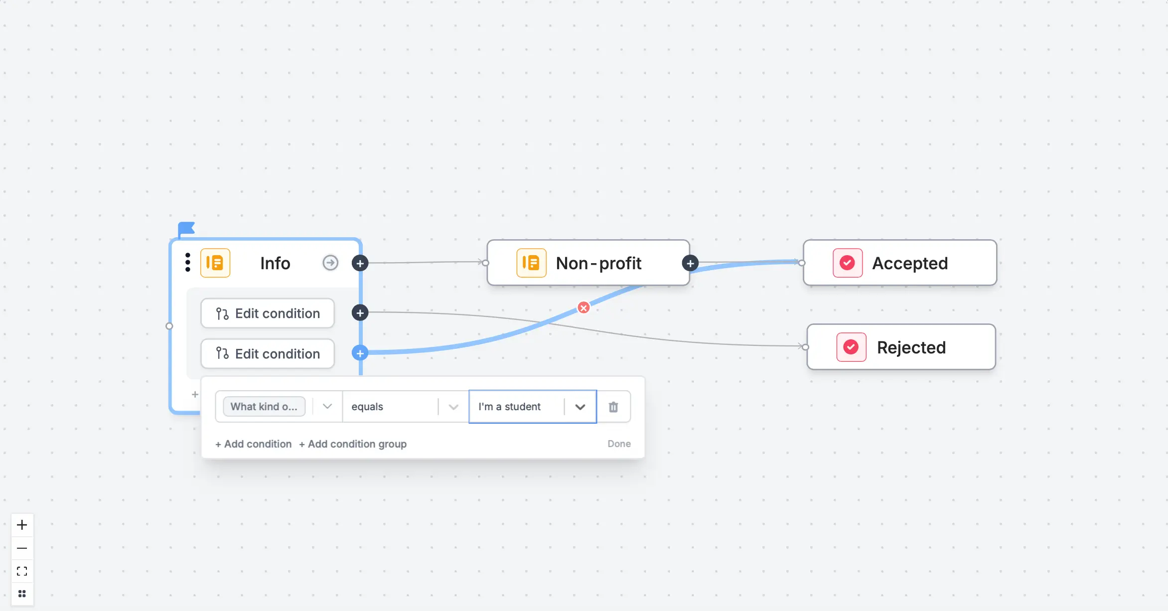 Screenshot of the Logic tab of a form