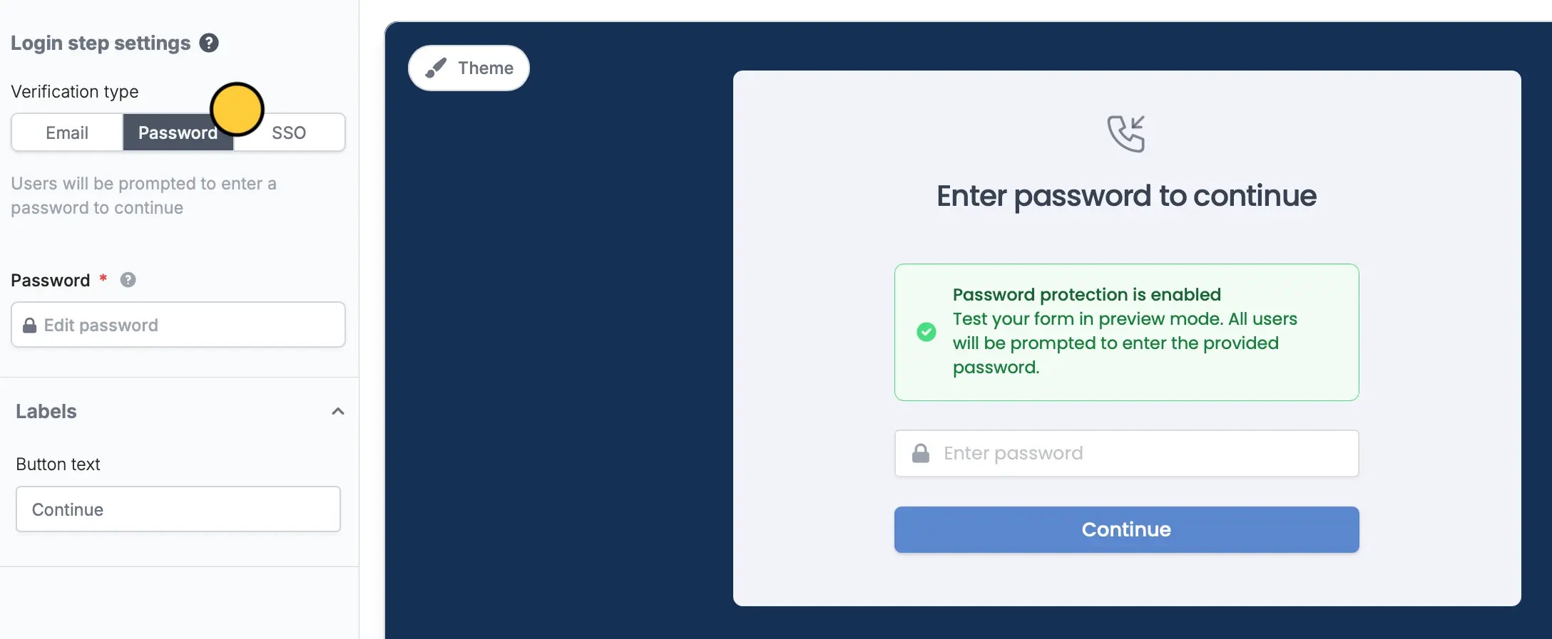 Password login