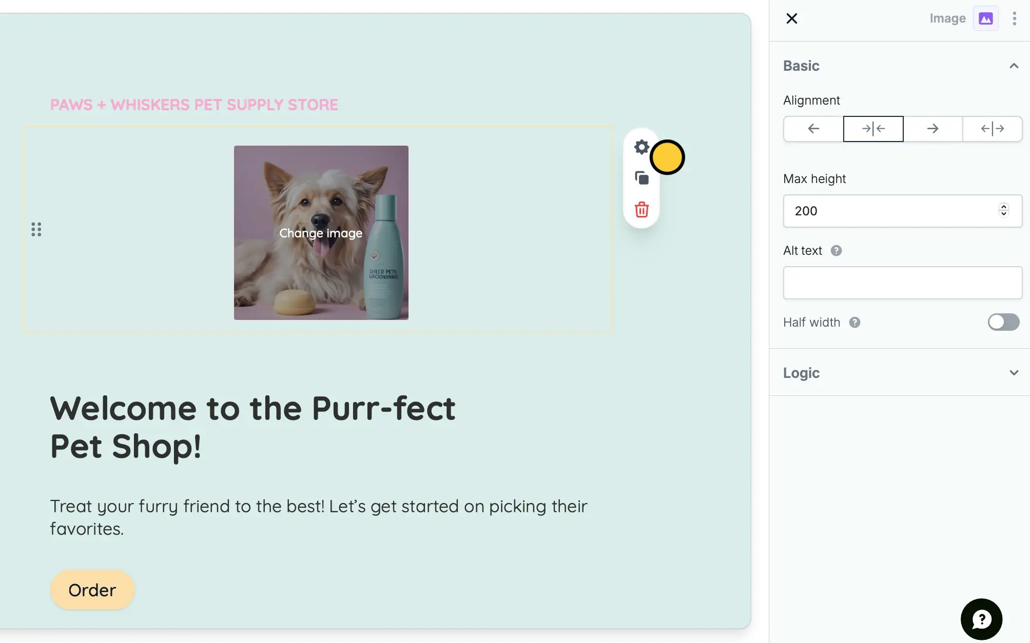 Screenshot of the Form designer tab of a form