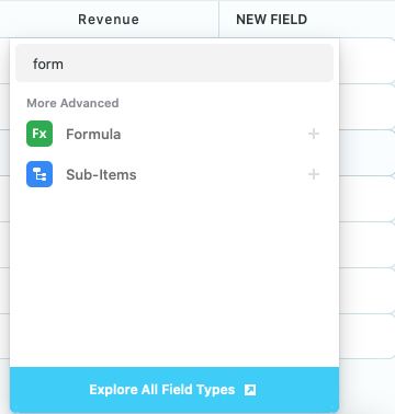 Screenshot of the Integrate tab of a form