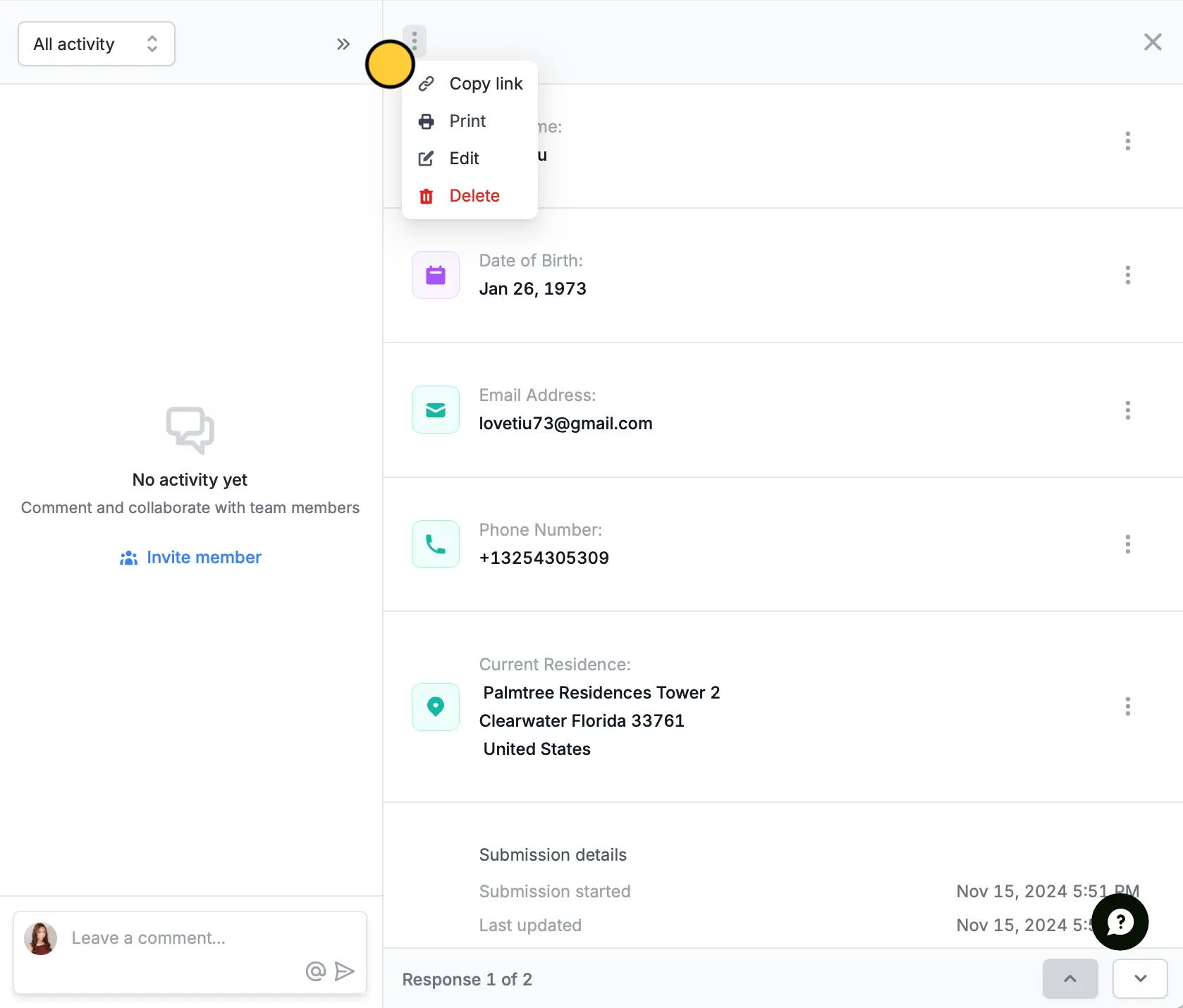 Print a form submission as PDF