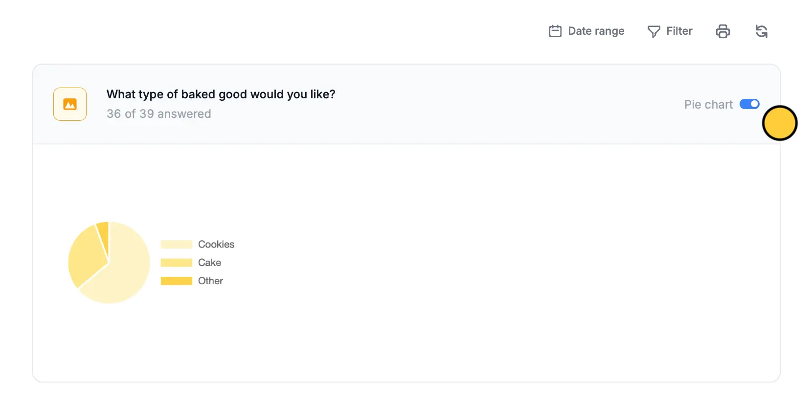 Screenshot of the Results page of a form