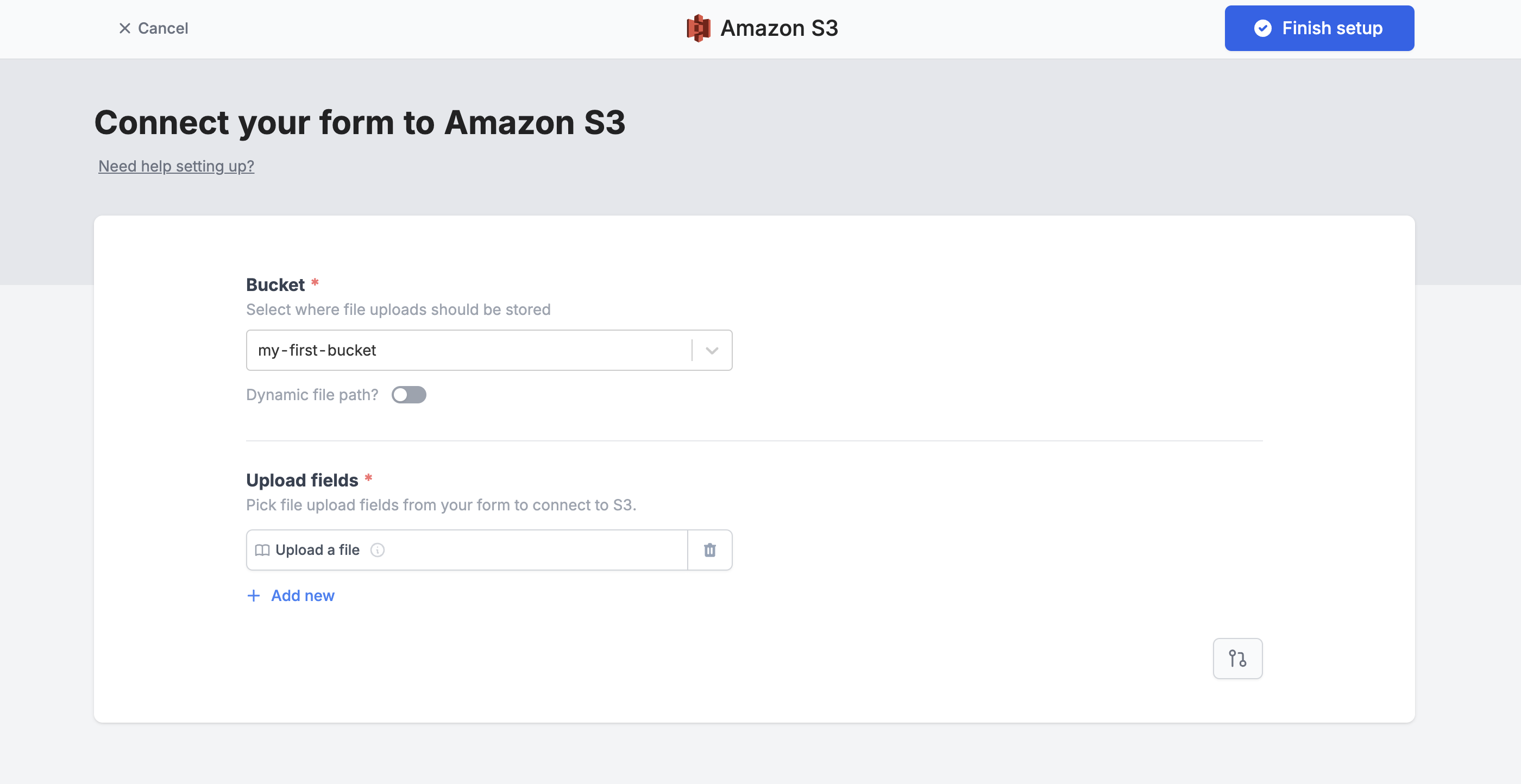 Screenshot of the Fillout form creation page