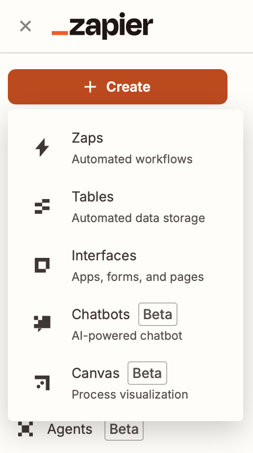 Screenshot of the Zapier apps page