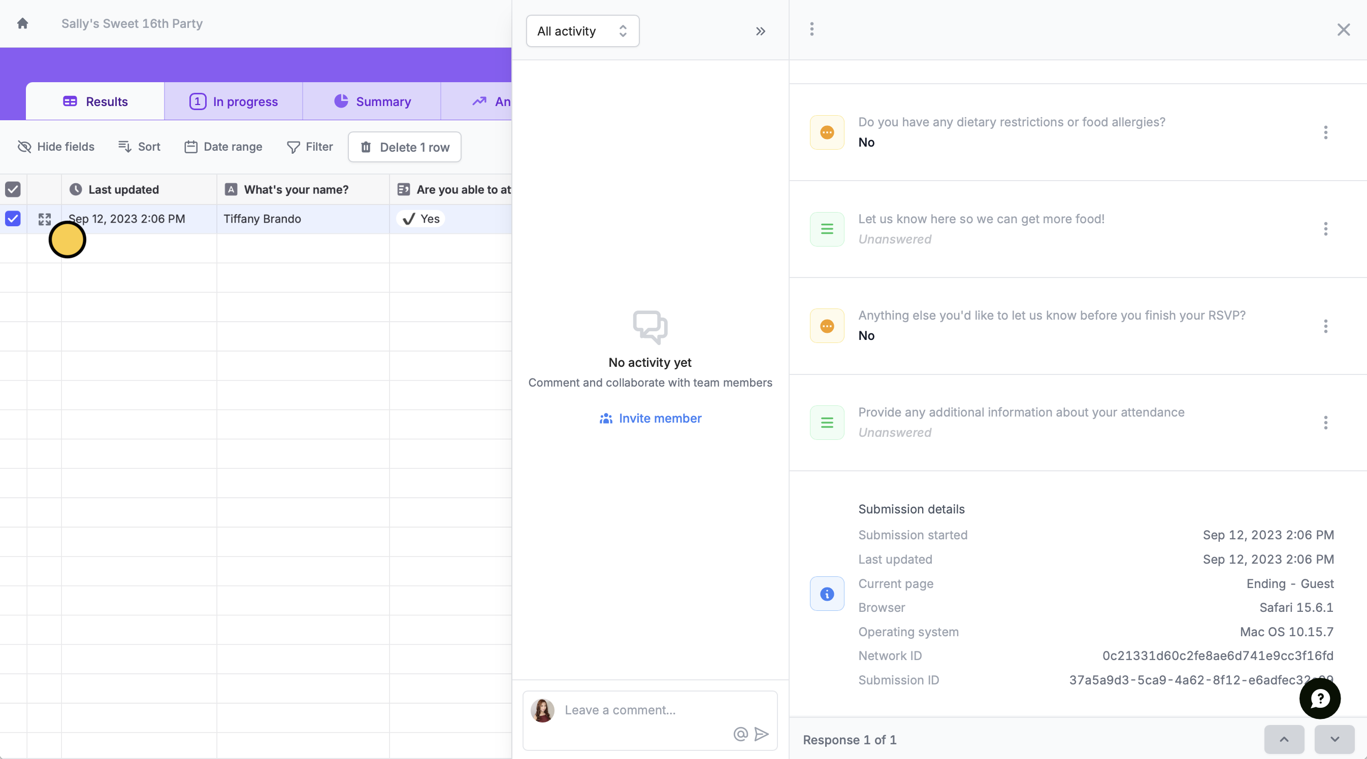 Screenshot of the Fillout form creation page