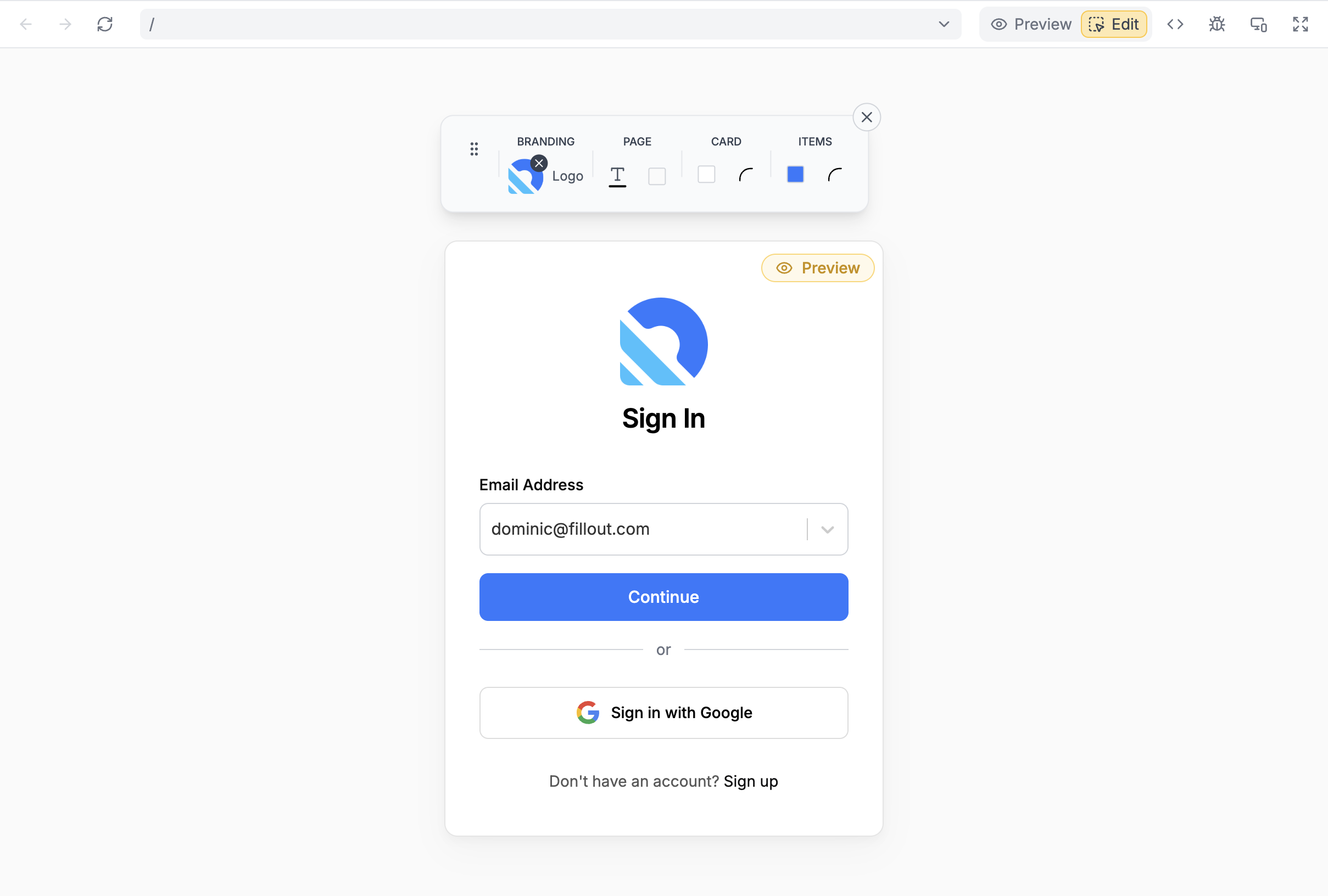 Zite login page customization
