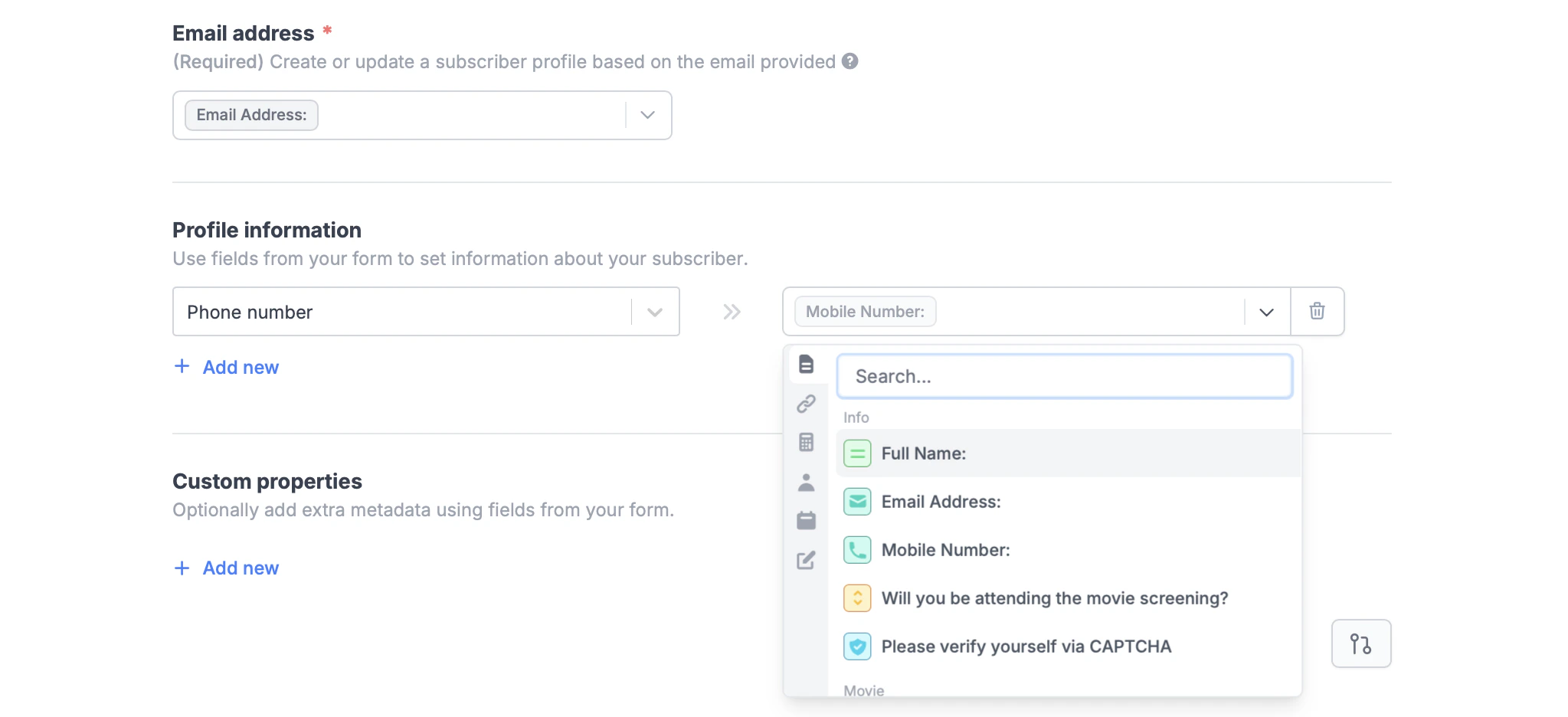 Screenshot of the Fillout form creation page