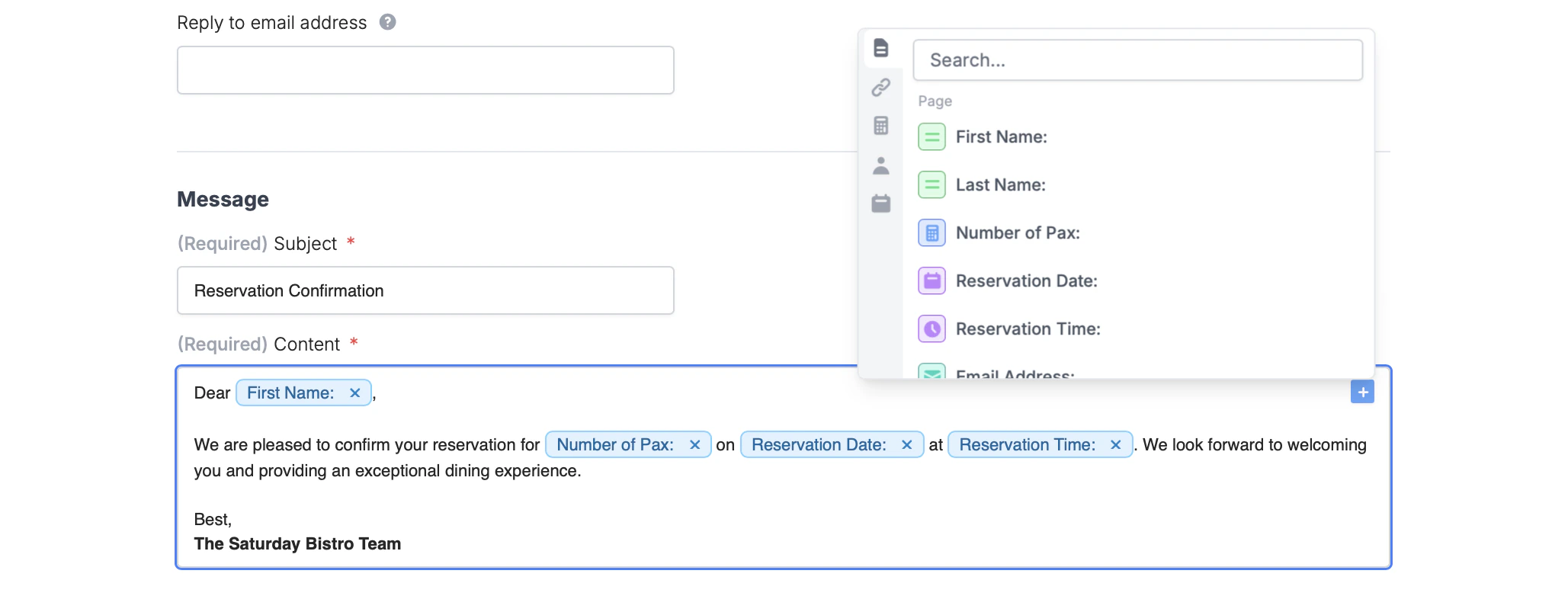 Screenshot of the Fillout form creation page