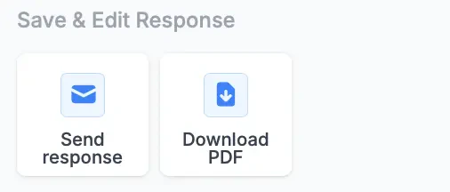 Send response or download PDF
