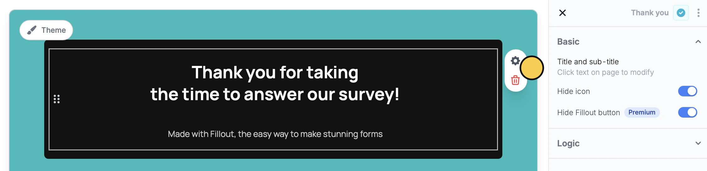 Screenshot of the Share tab of a form