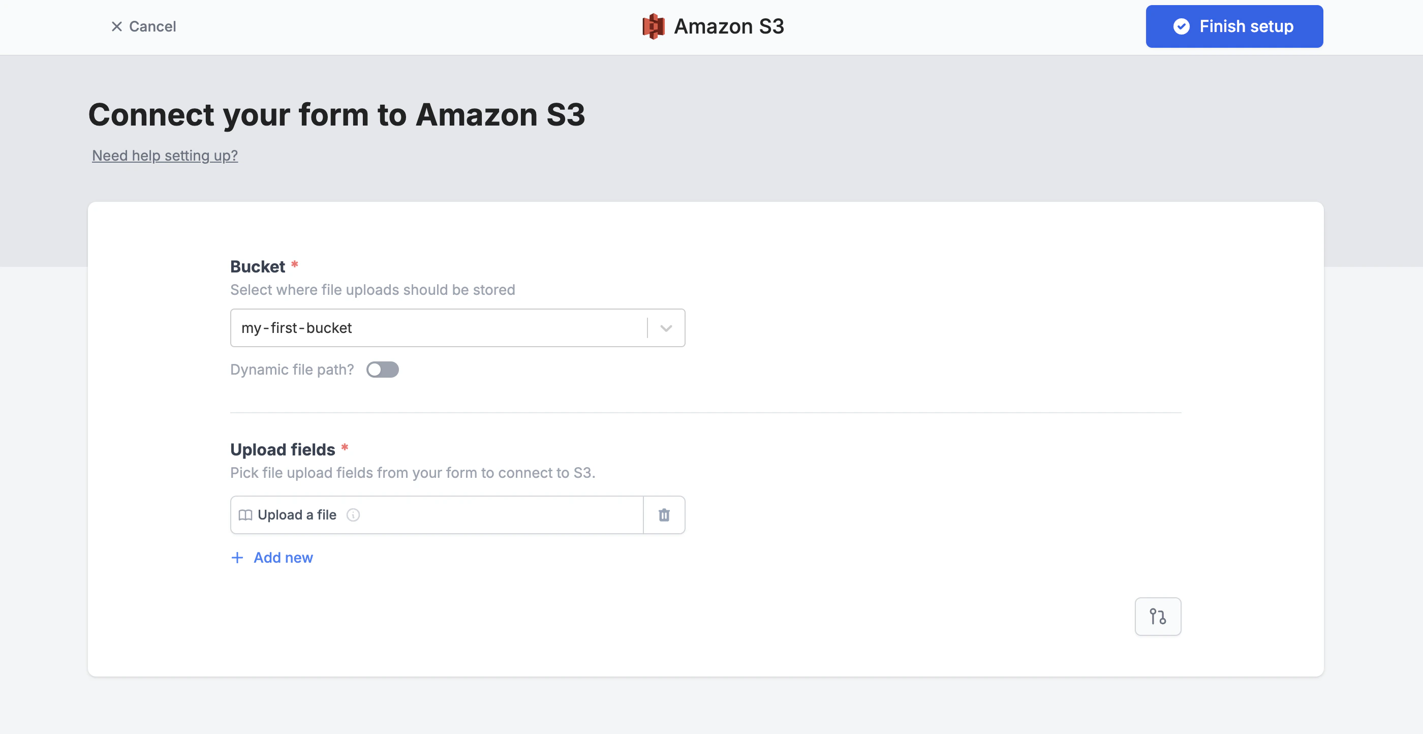 Screenshot of the Fillout form creation page