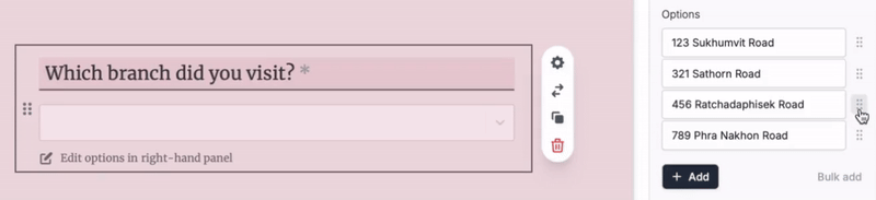 Reorder dropdown options
