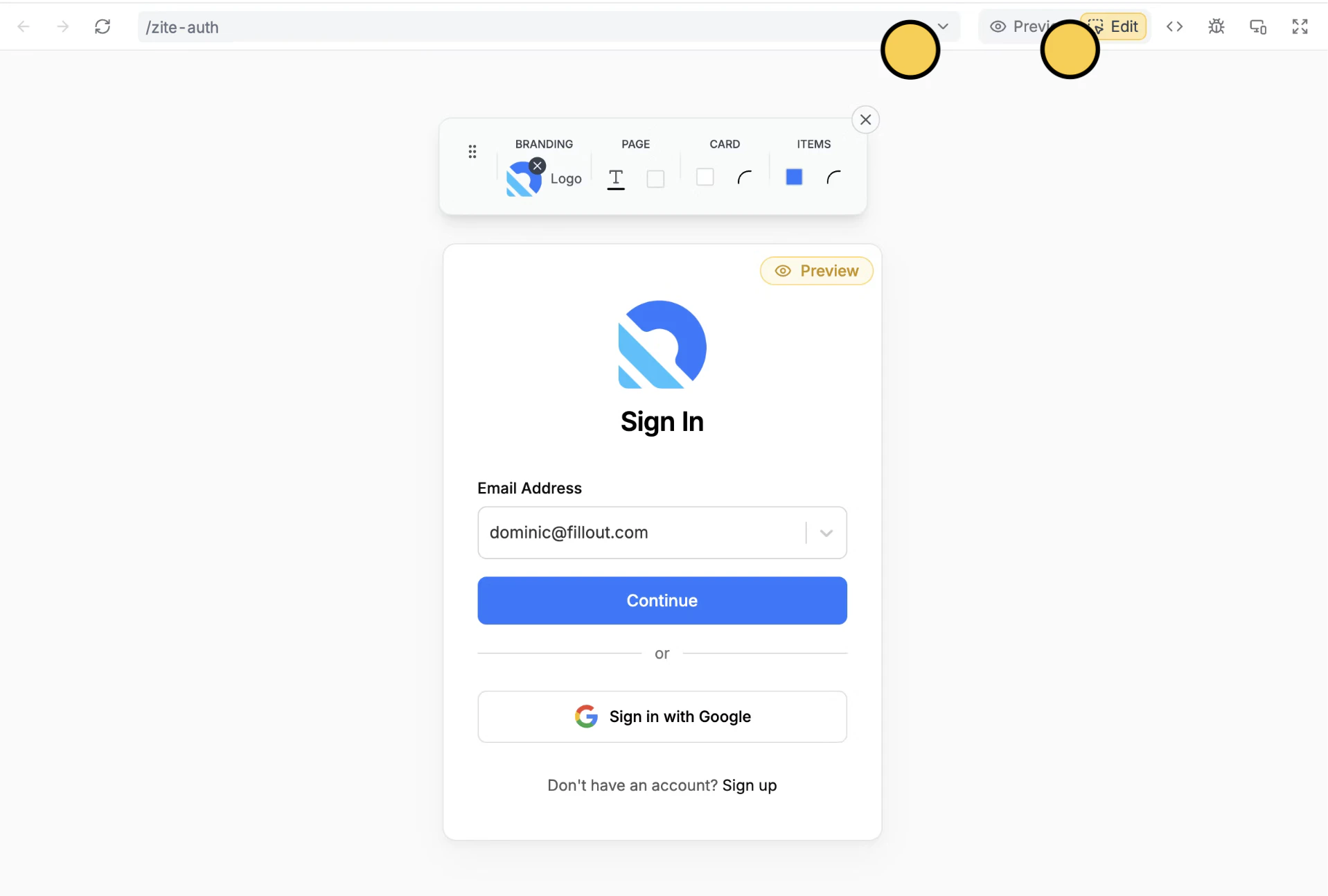 Customize login page