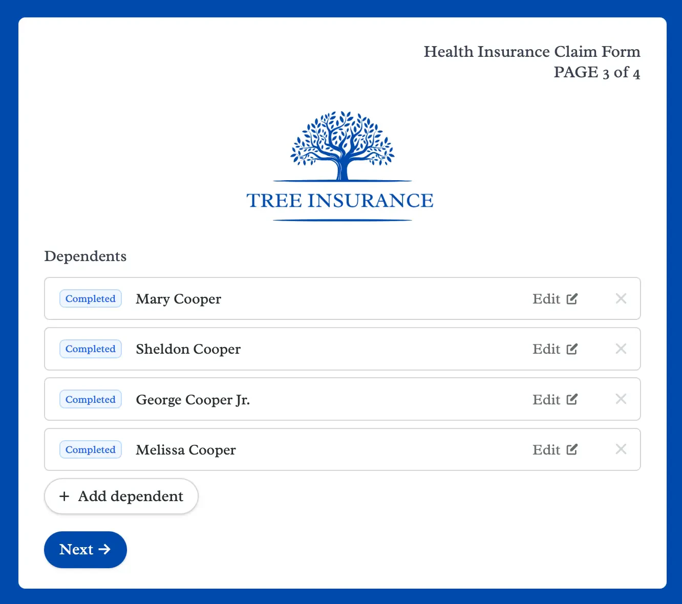 Screenshot of the Form designer tab of a form
