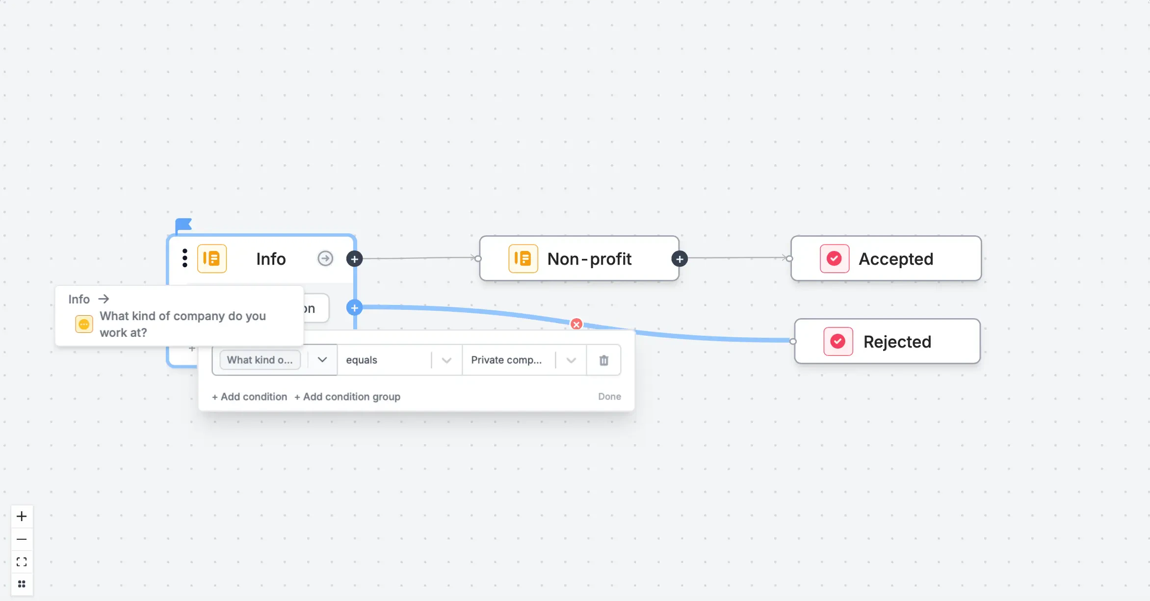 Screenshot of the Logic tab of a form