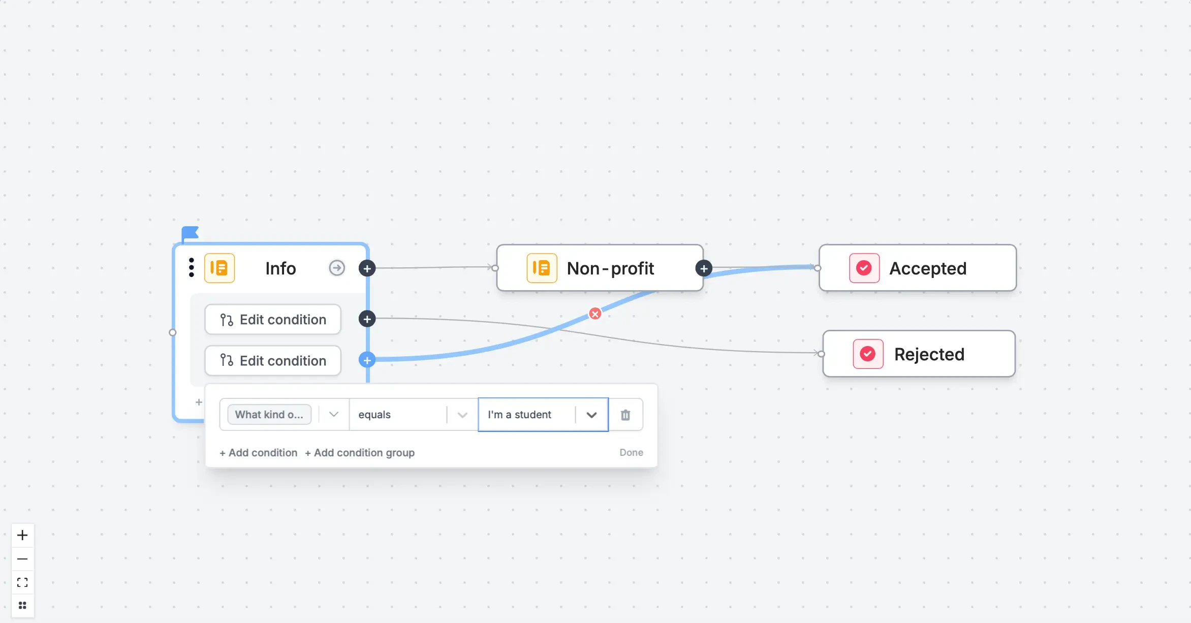 Screenshot of the Logic tab of a form