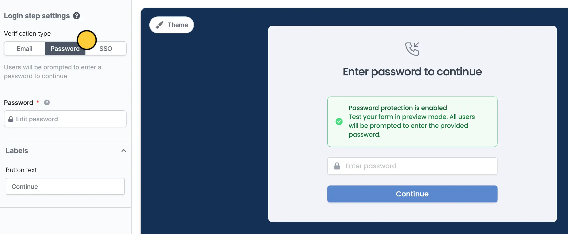 Password login
