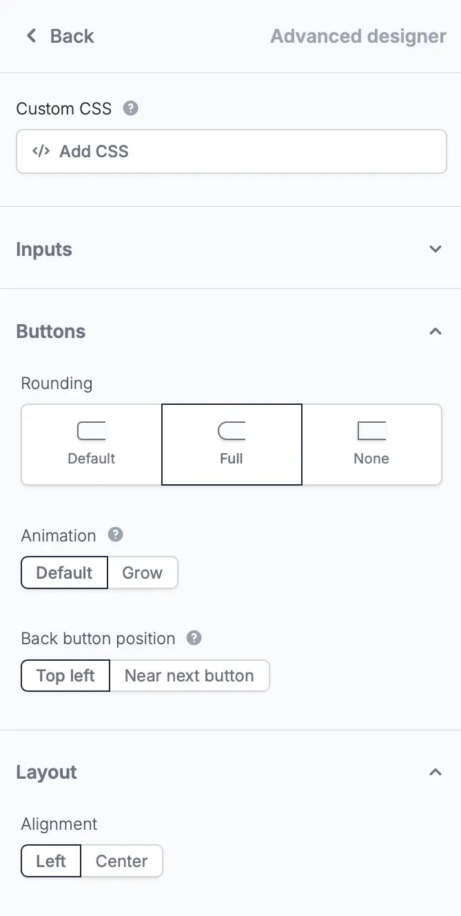 Customize button design and animation