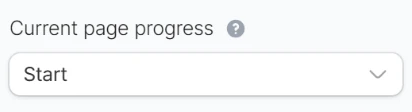 Current page progress dropdown in the progress bar settings