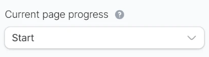 Current page progress dropdown in the progress bar settings Current page progress dropdown in the progress bar settings