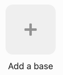 Screenshot of the Airtable base creation page