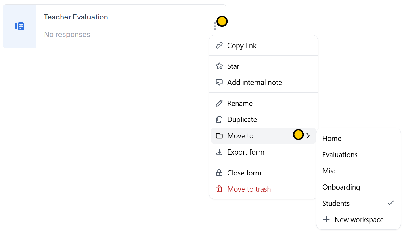 Add a form to a workspace