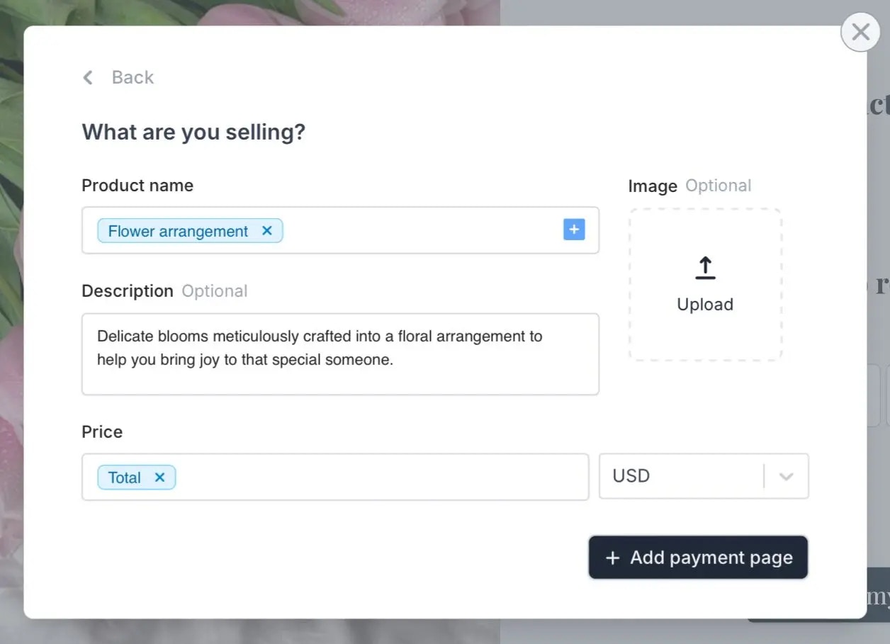 Add a payment page