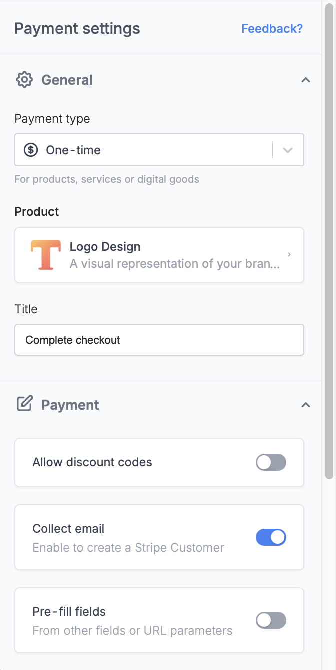 Screenshot of the Fillout page