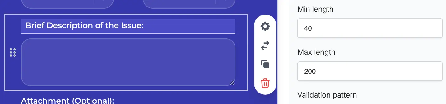 Screenshot of the Form designer tab of a form