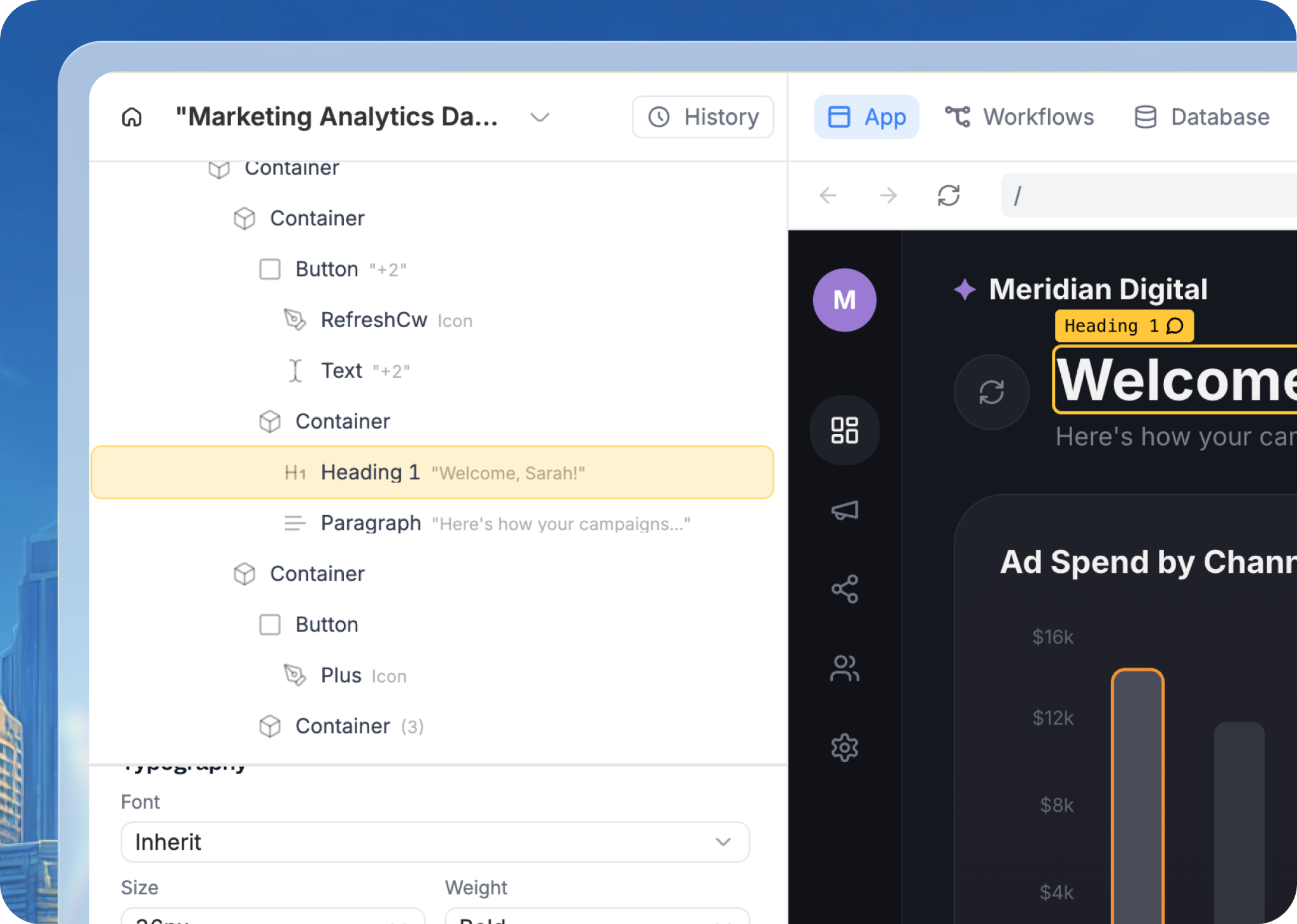 Zite selective edits element tree showing the structure of an app