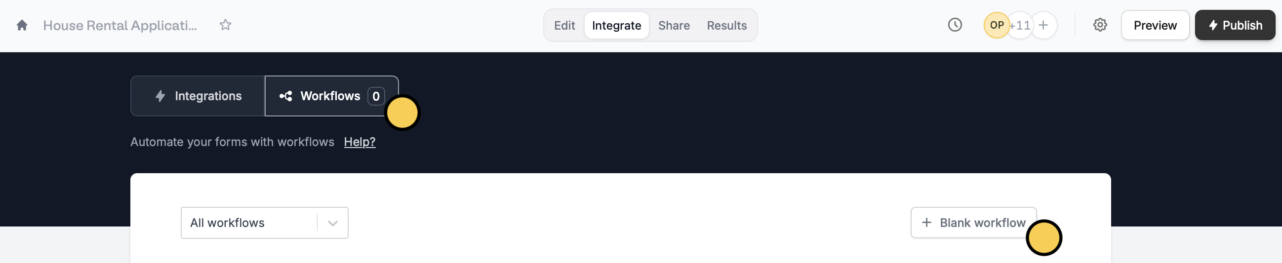 Form Workflows - Fillout Help Center