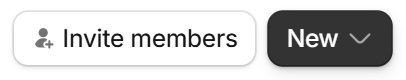 Invite members and New buttons on the Home page