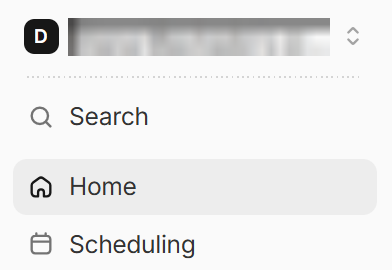 Organization name at the top of the sidebar