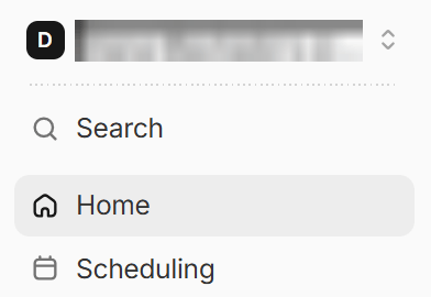Organization name at the top of the sidebar Organization name at the top of the sidebar