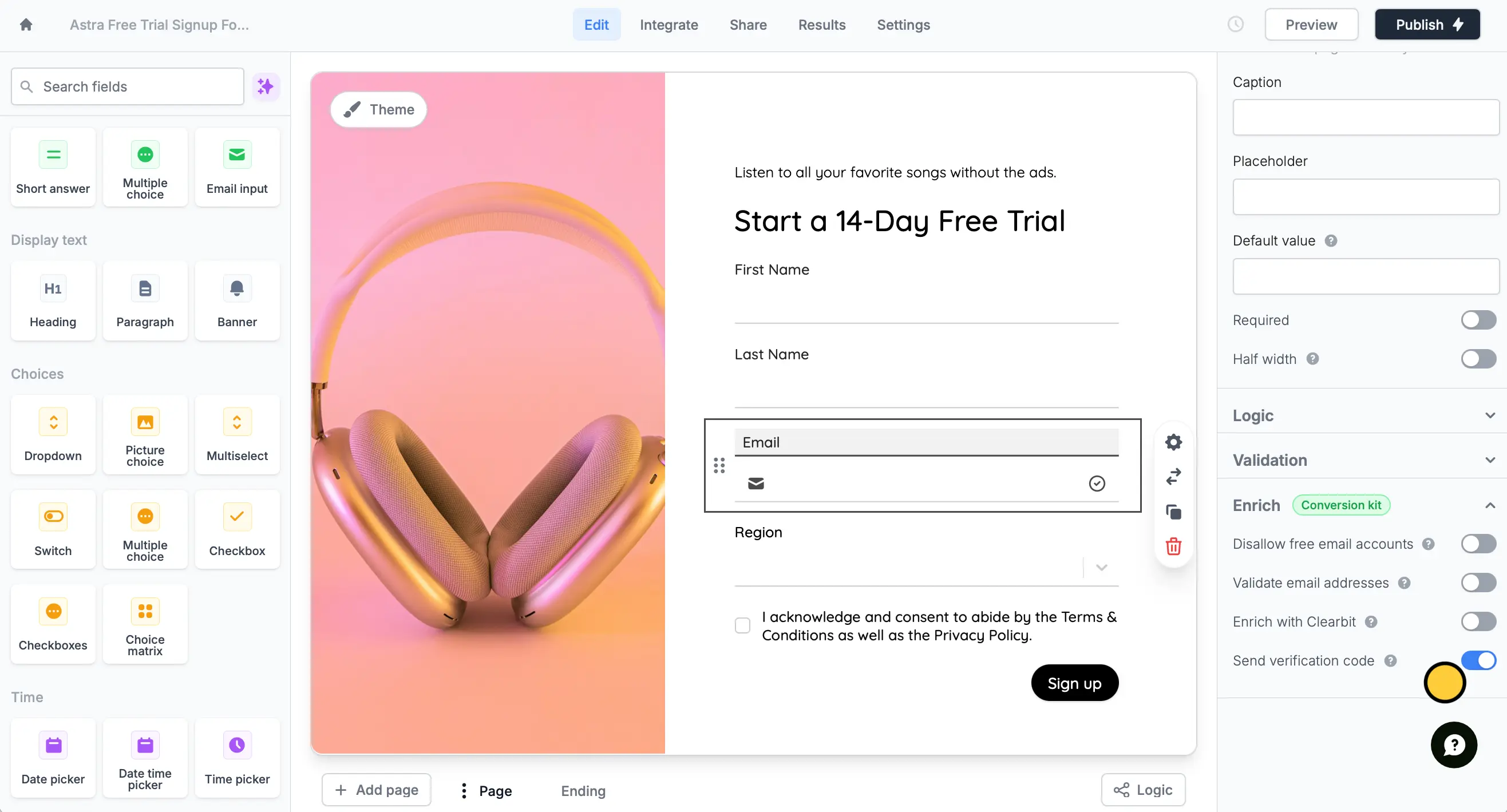 Email verification
