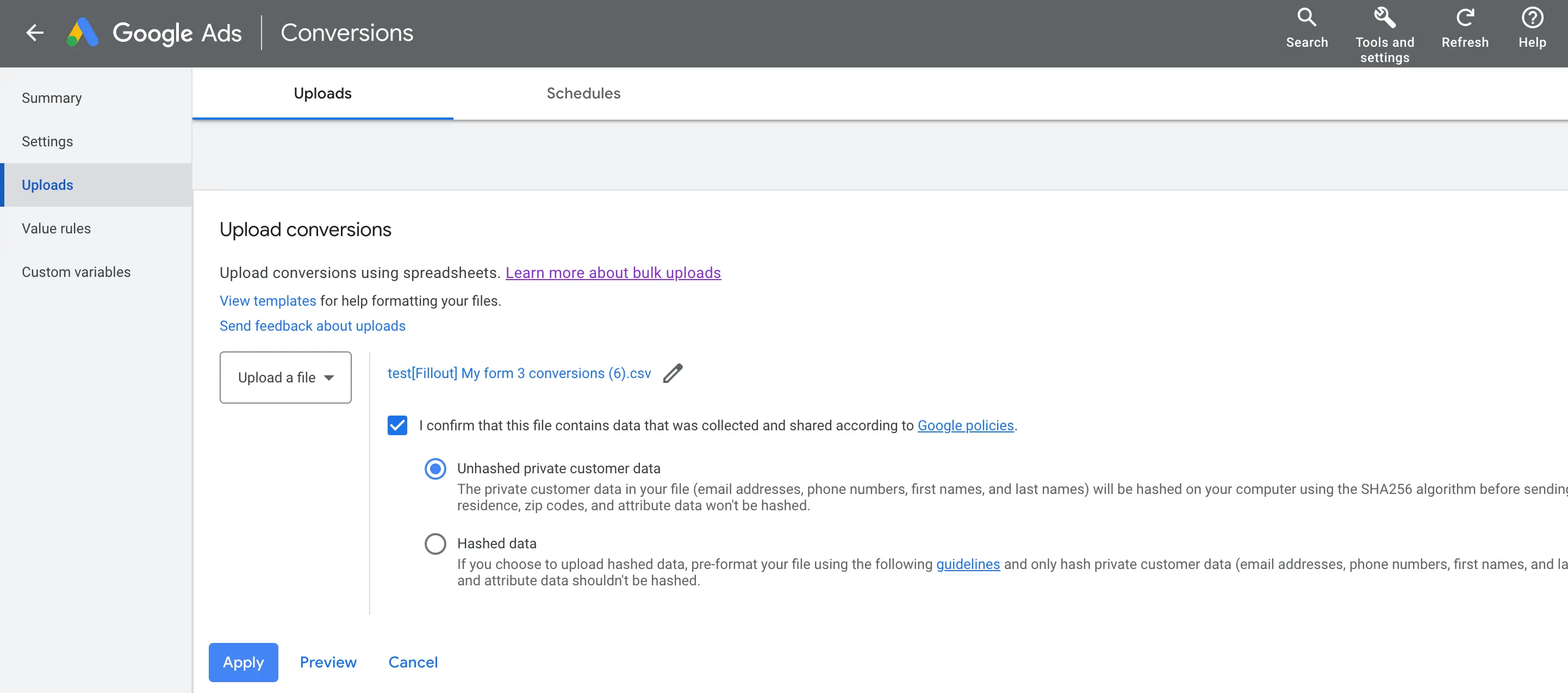 Google Ads tracking