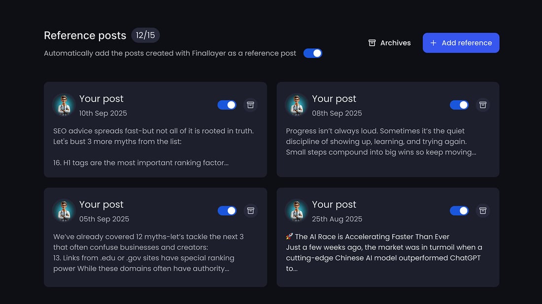 Post Refrence Reference Posts - FinalLayer
