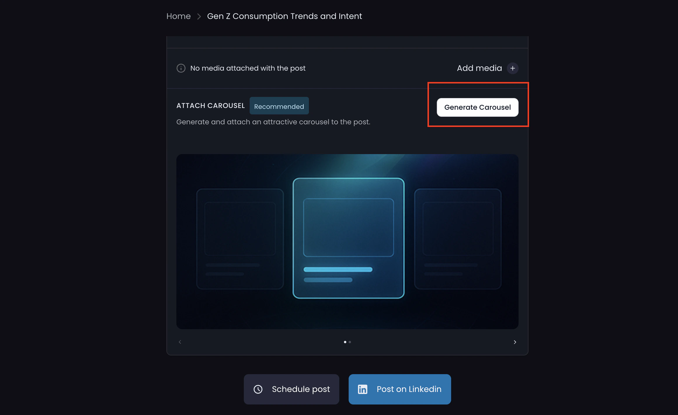 Final Layer Carousel Generation