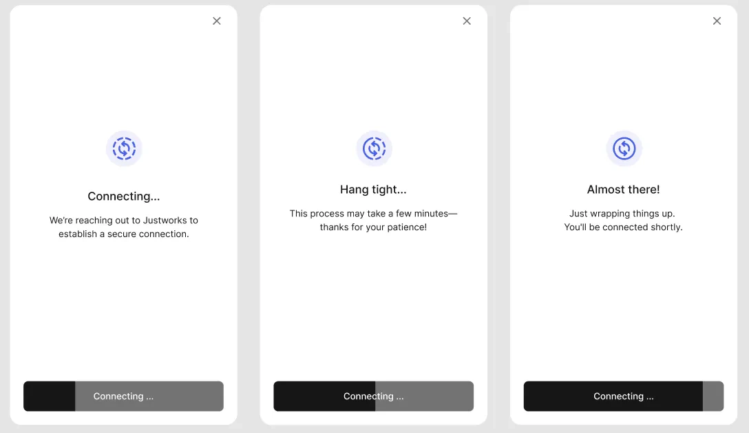 Dynamic progress indicators in Finch Connect