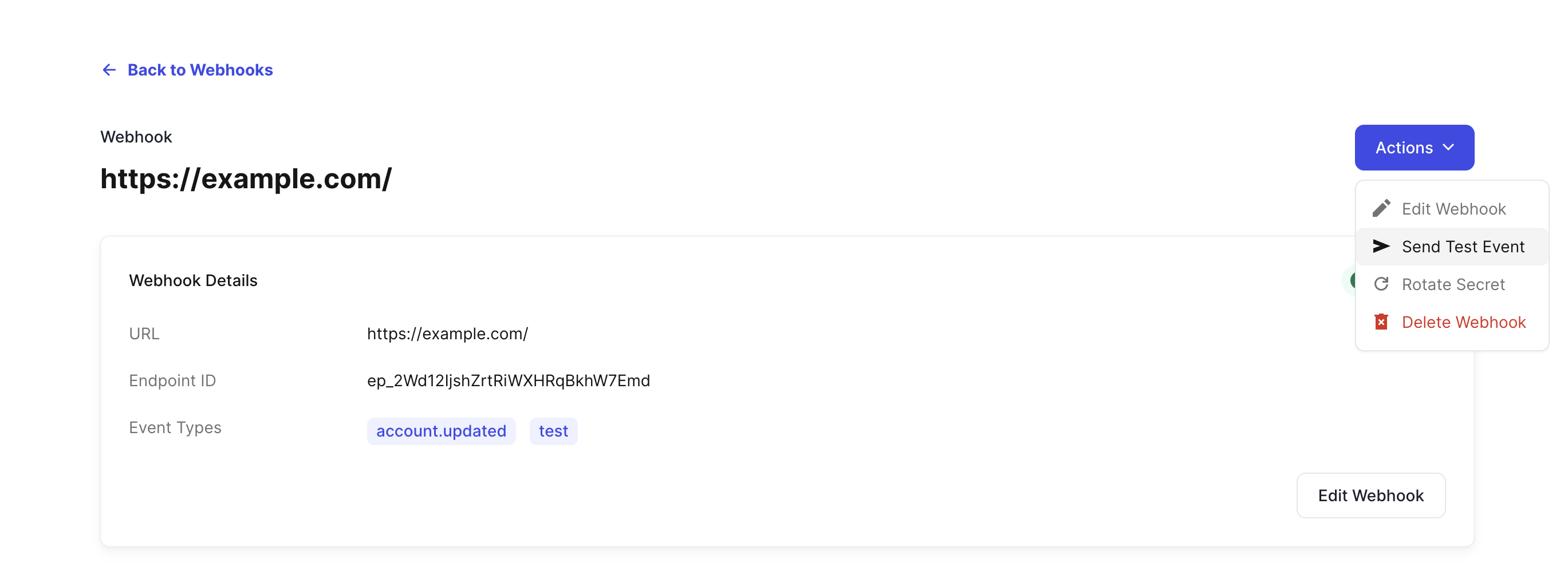 Test webhooks