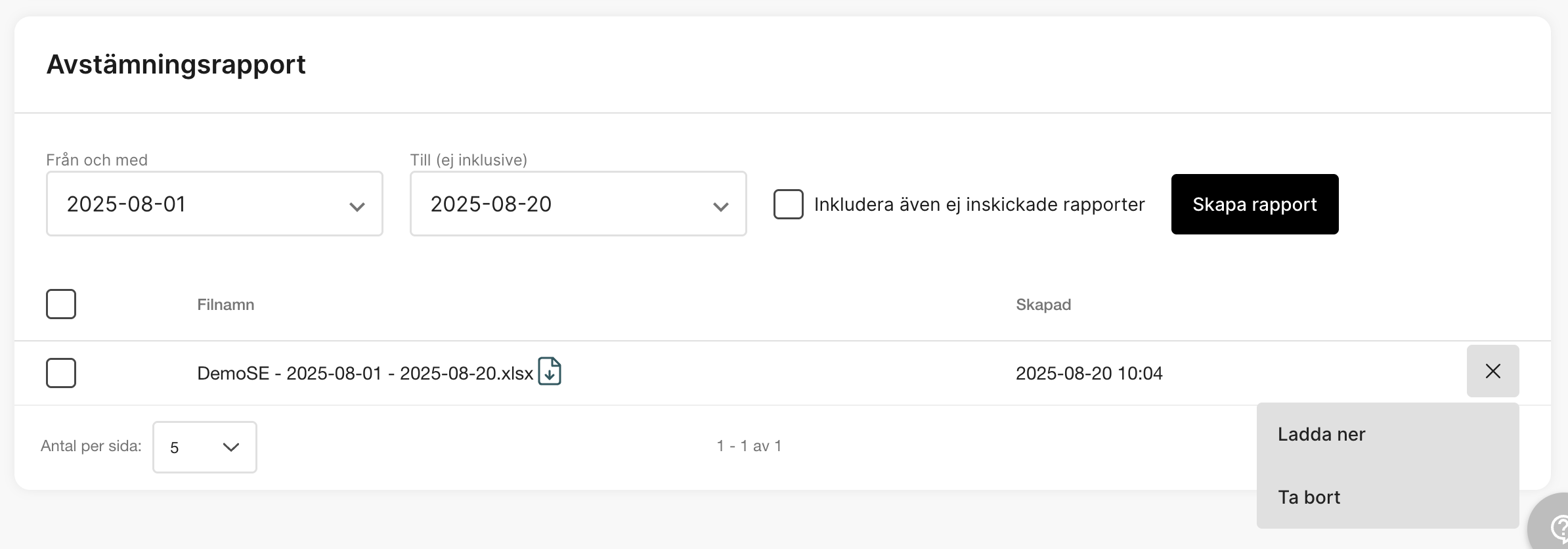 Ladda ned avstämningsrapporten