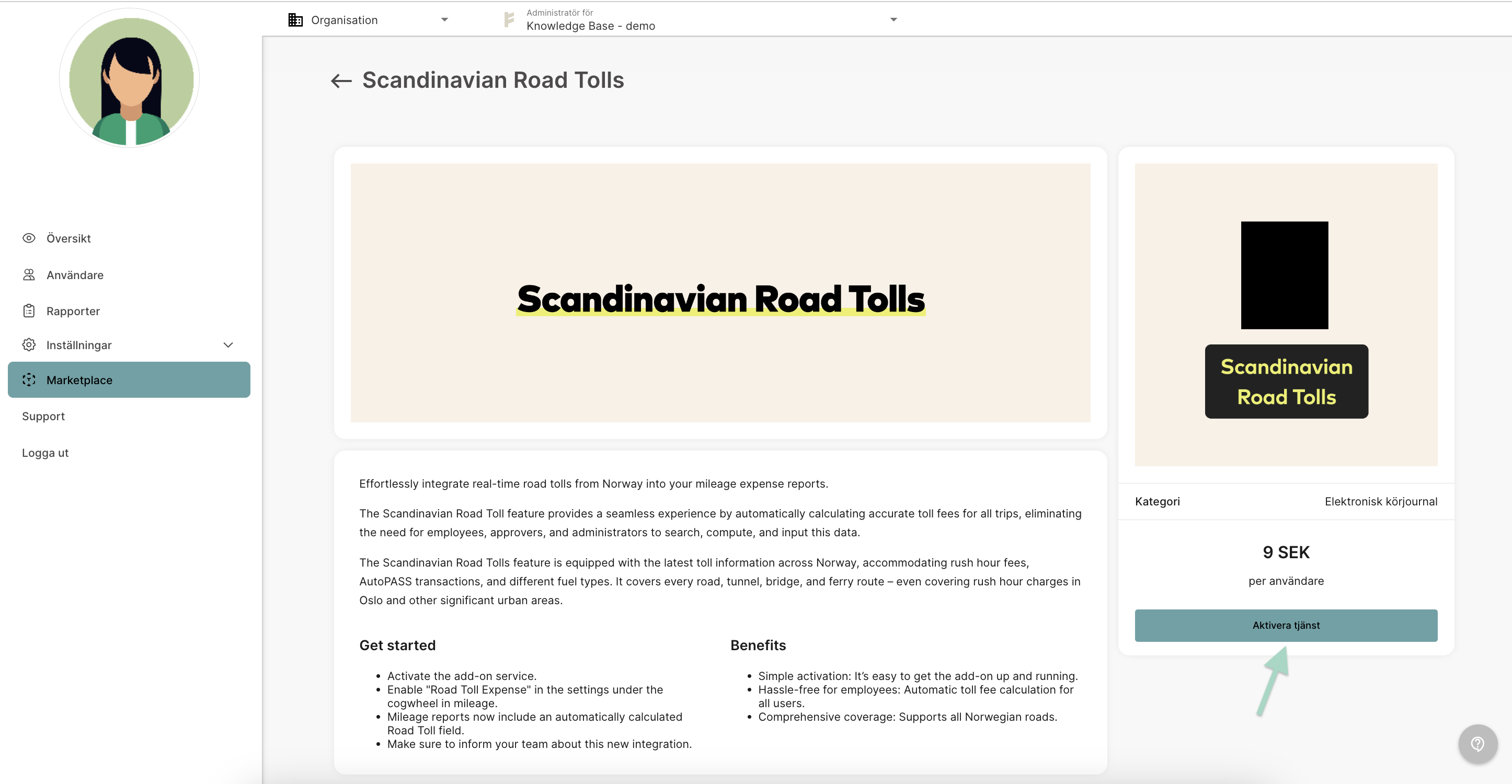 Aktivera Scandinavian Road Tolls