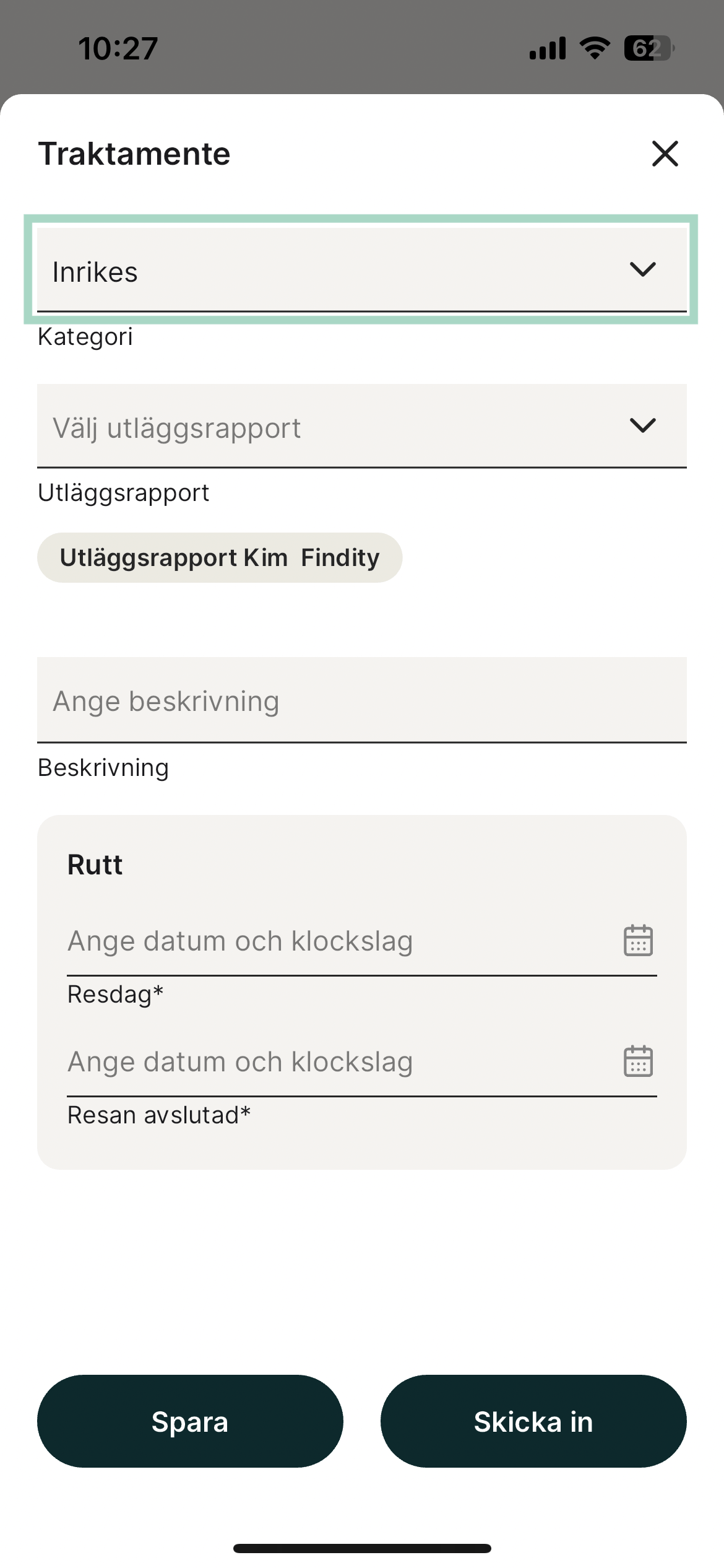 Välj inrikes eller utrikes