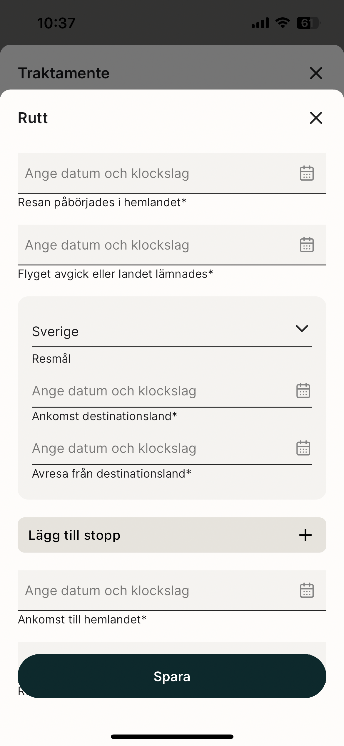 Spara traktamentet