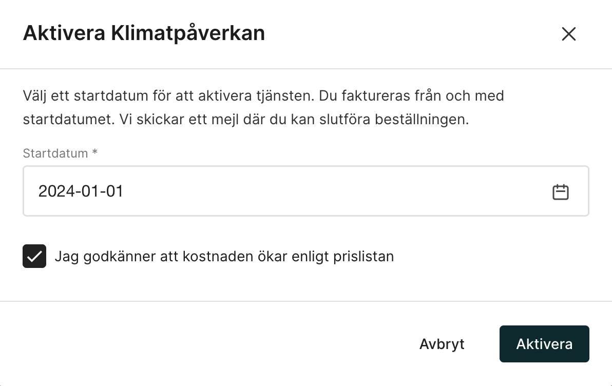 Välj startmånad
