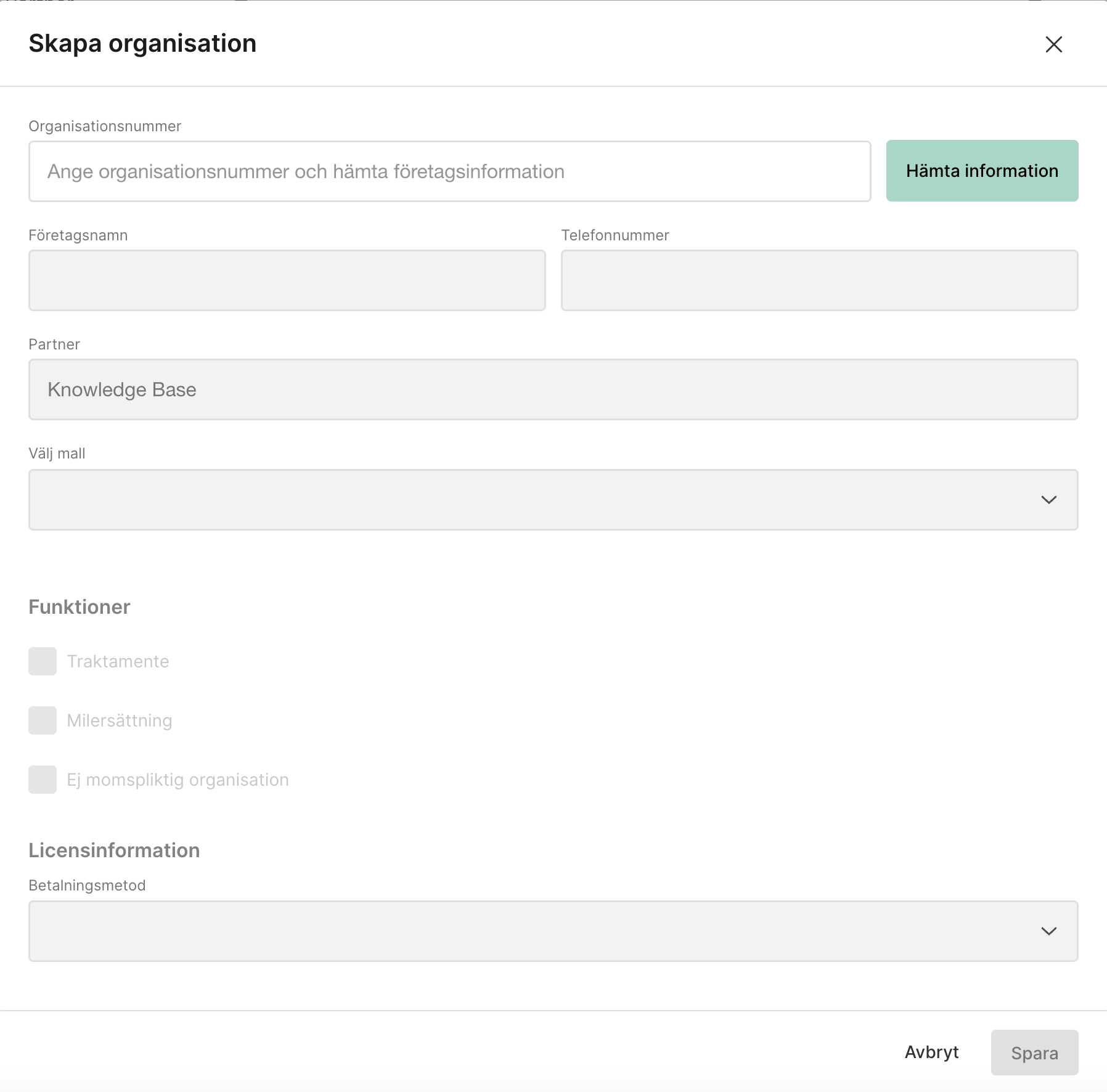 Organisationsuppgifter